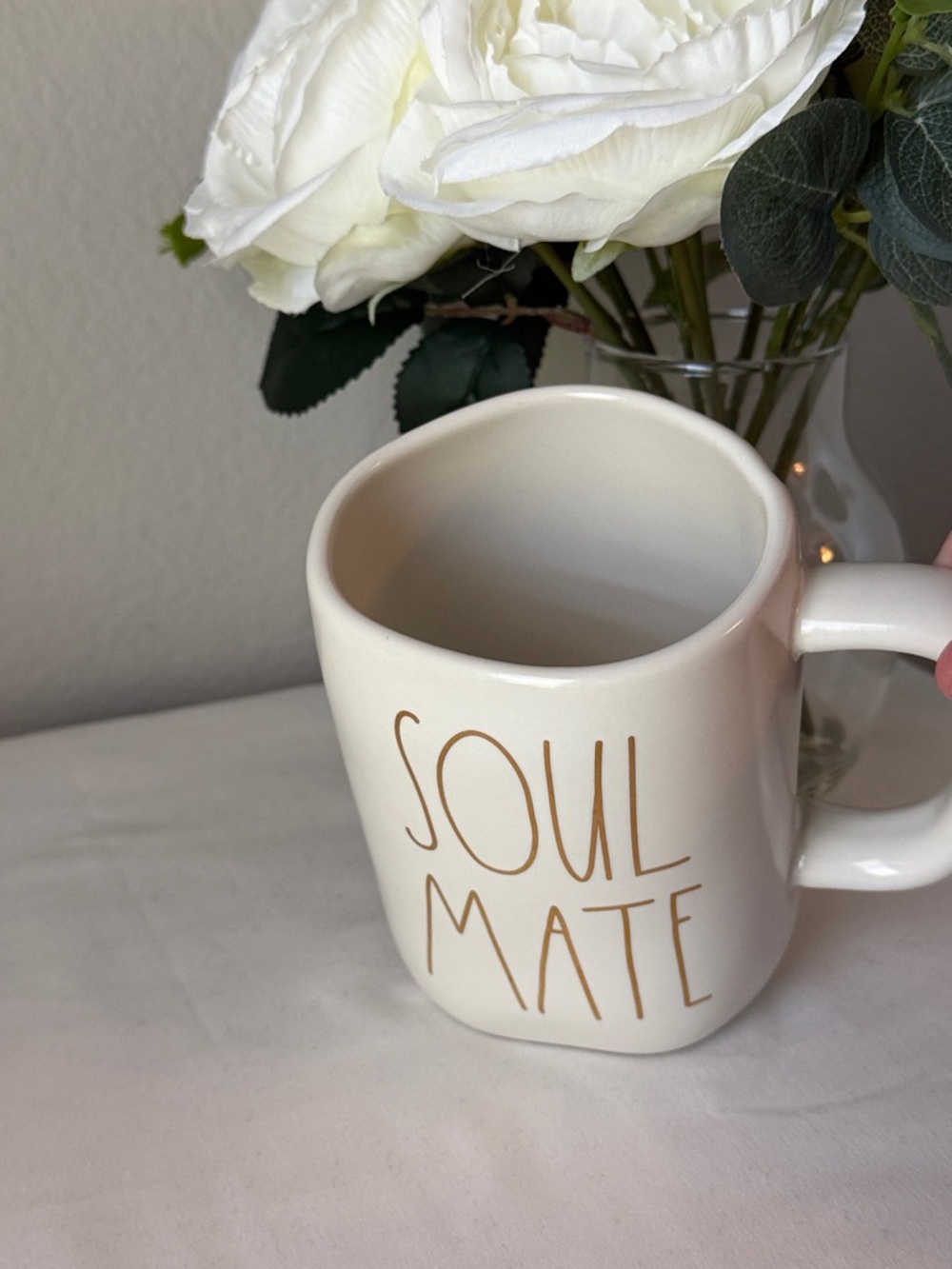 Rae Dunn Soul Mate White and Gold Mug
